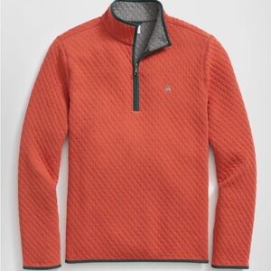 Brooks Brothers Men's Diamond Quilted Half Zip-Up Sweater in Orange